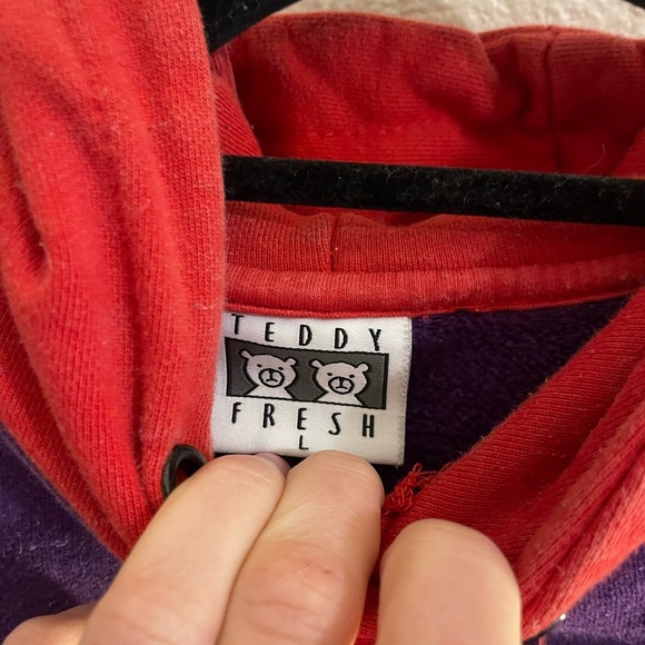 Teddy Fresh Color Block Hoodie Size Large - Picture 2 of 7